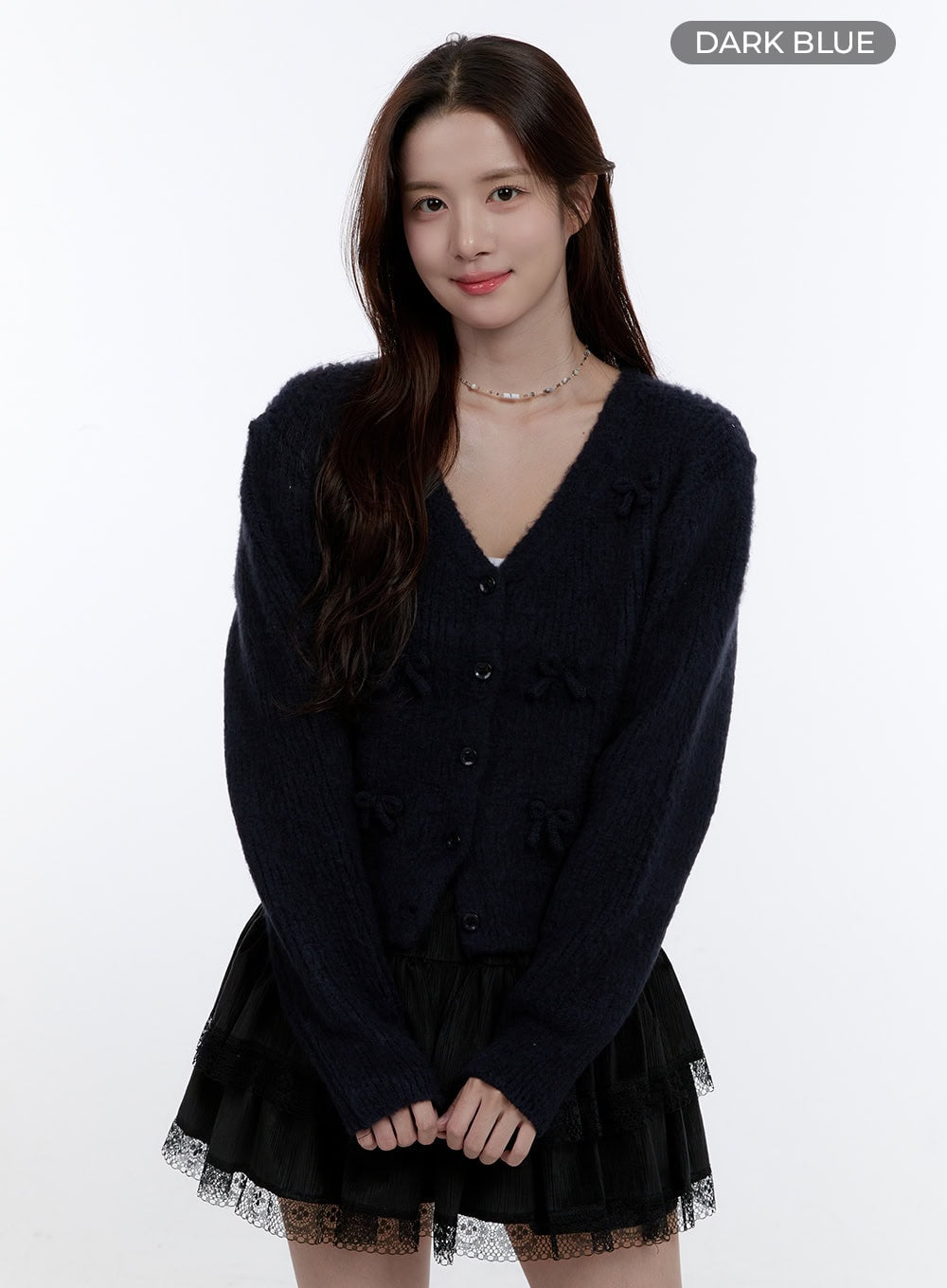 Ribboned V-Neck Cardigan OO407