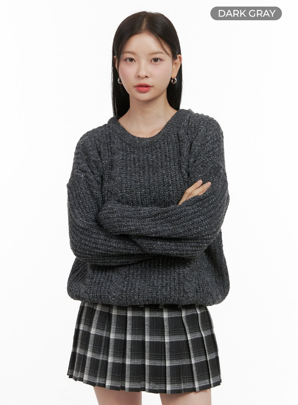 Basic Crew Neck Long Sleeve Knit OS411