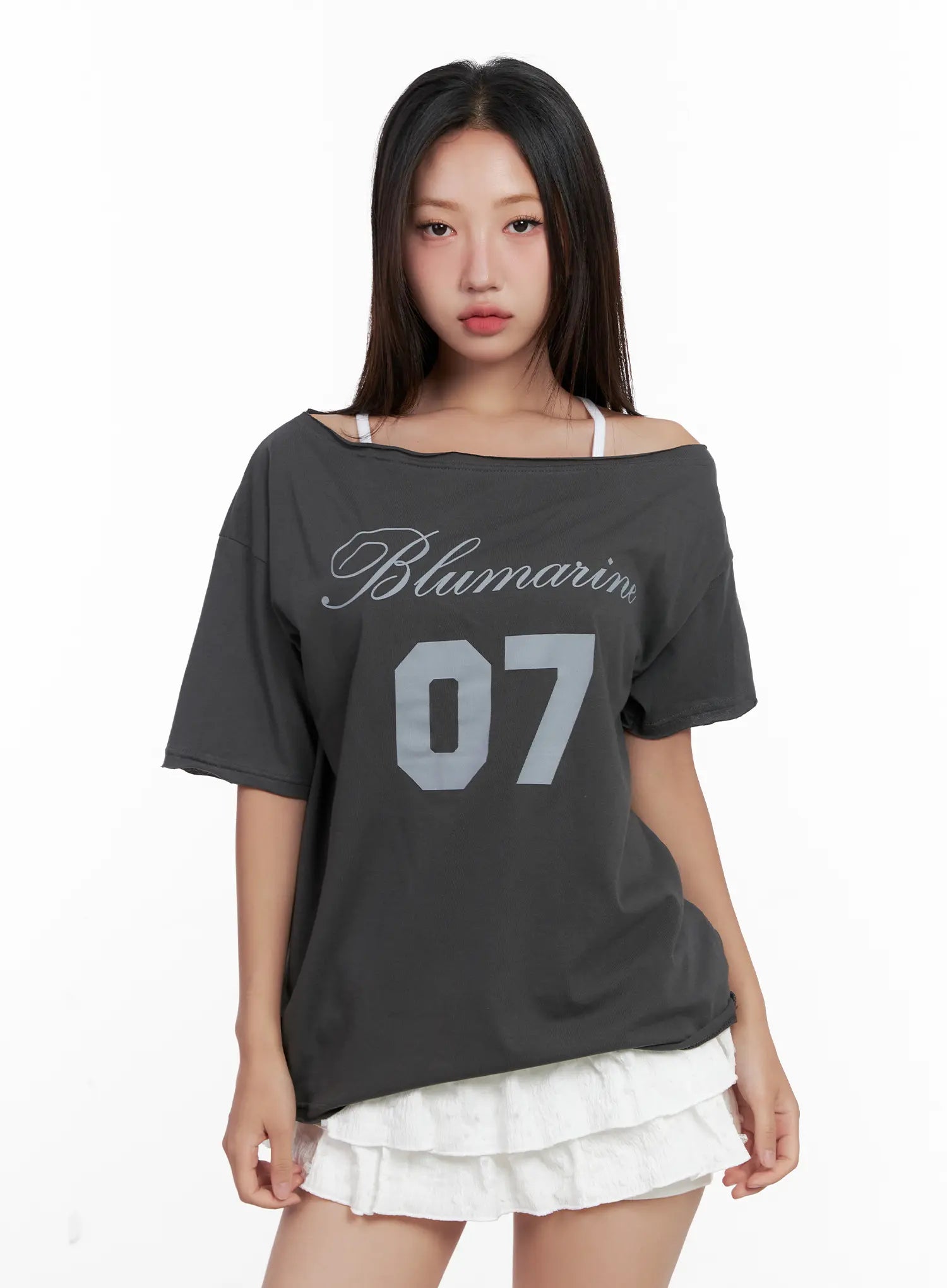 Casual Off-Shoulder Graphic Tee CL518