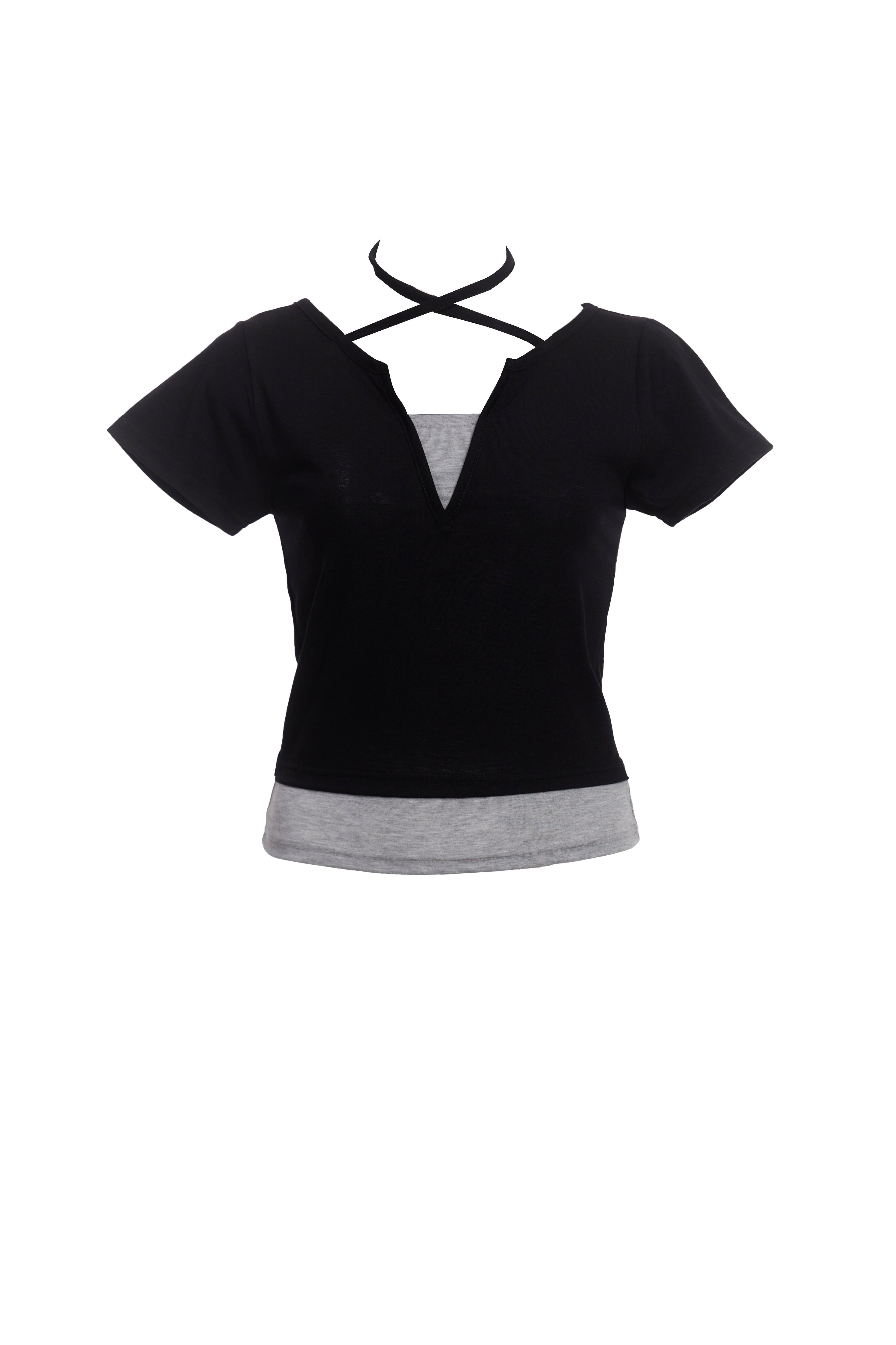 Strappy Slit Layered Top CU520