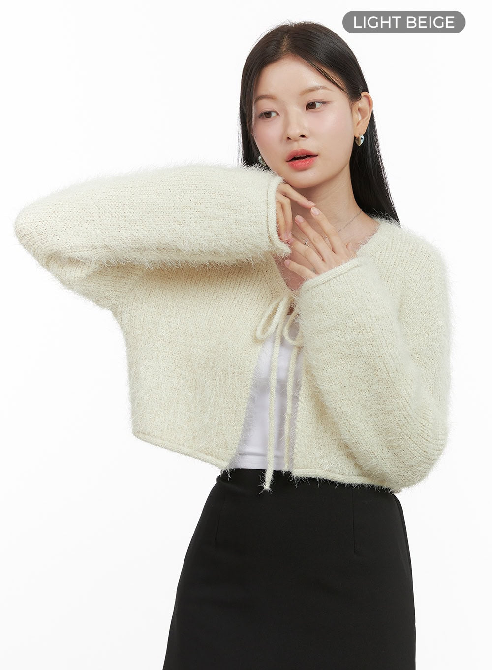 Ribbon-Trimmed Bolero Cardigan OS411