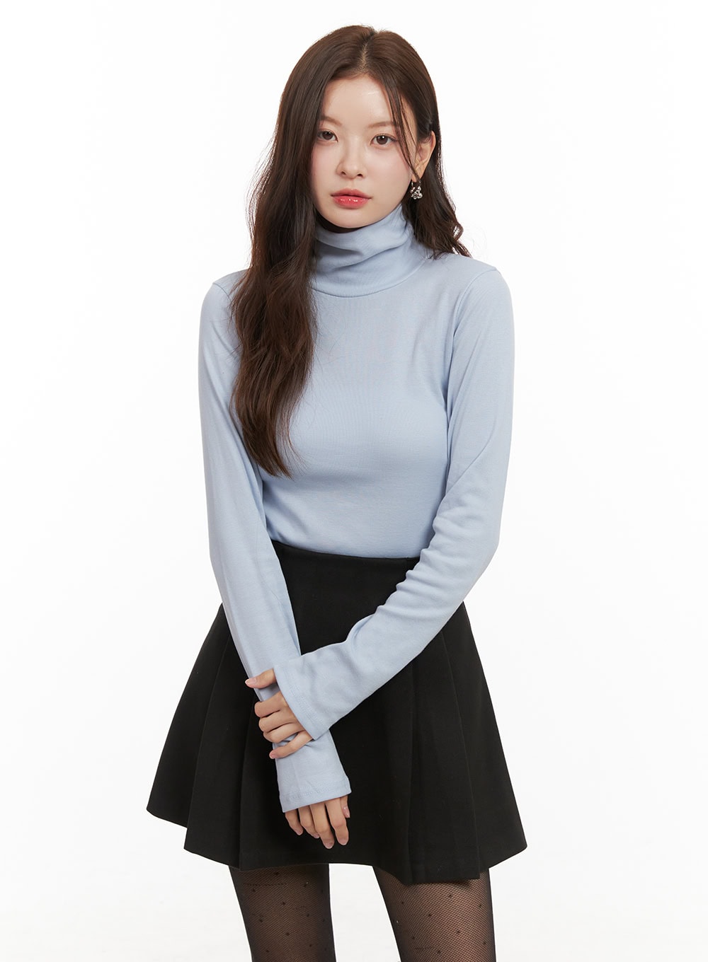 Classic Solid Cotton Turtleneck Top OD403