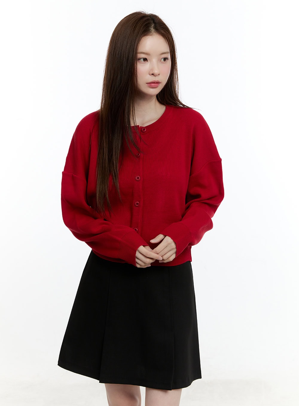Classic Round Neck Long Sleeve Cardigan CM521