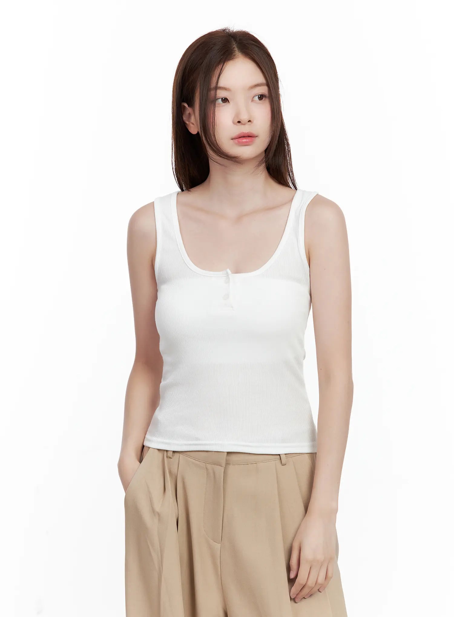 Casual Button Tank CL502