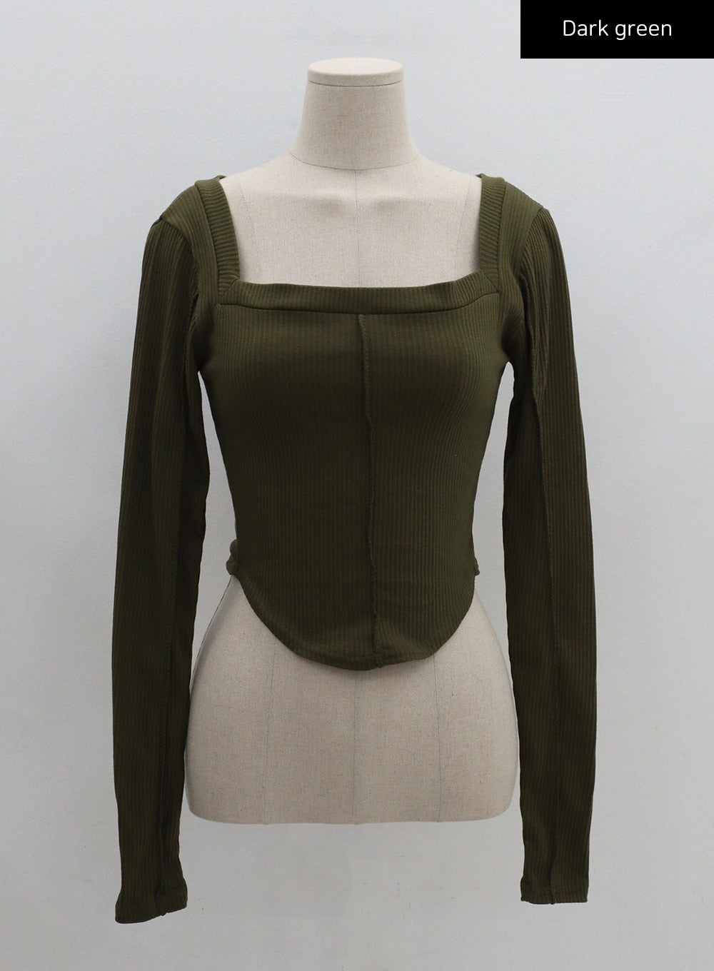 Square Neck Crop Long Sleeve Shirt CG16