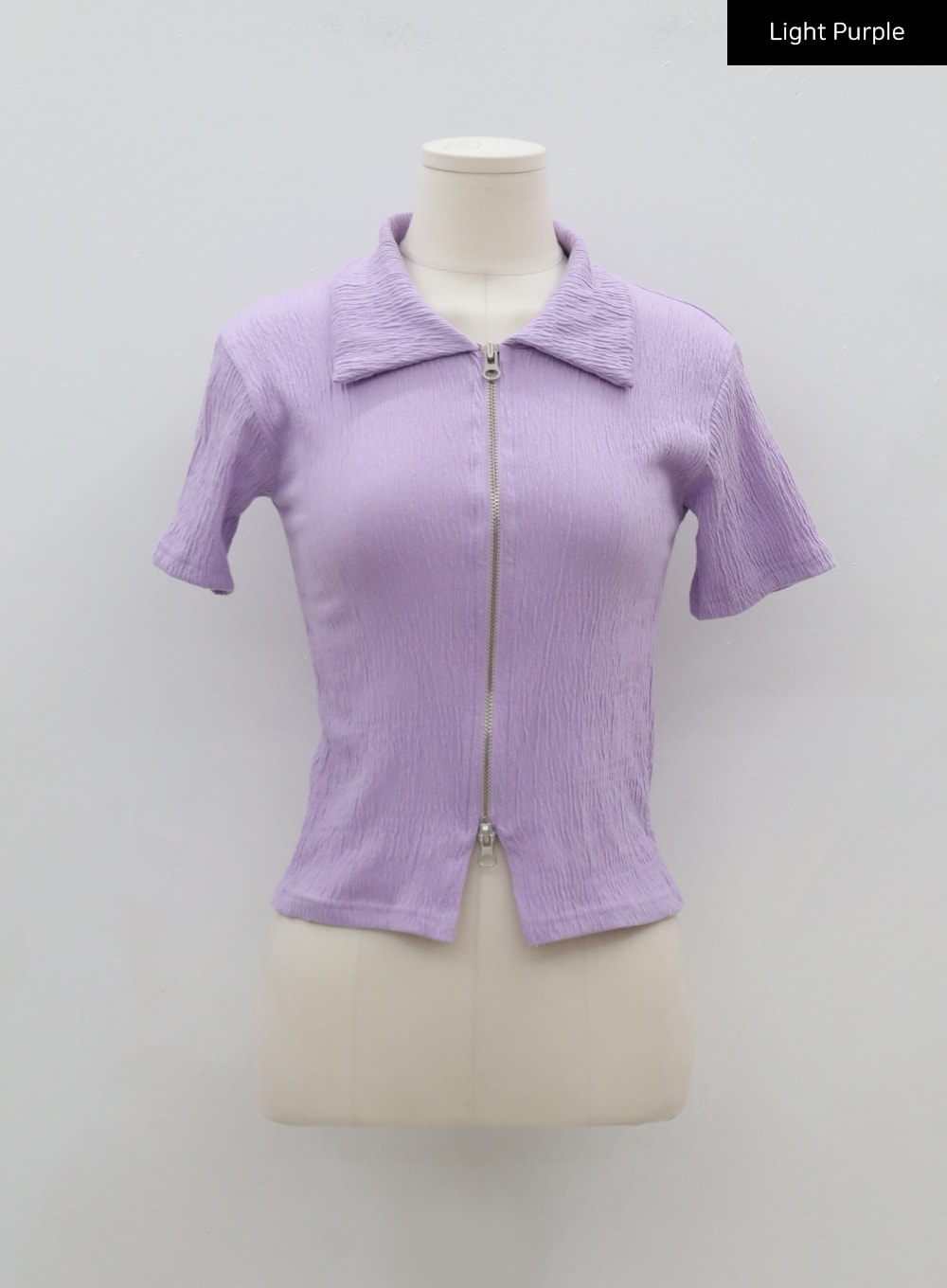 Two-Way Zip-Up Collared Top BJ17