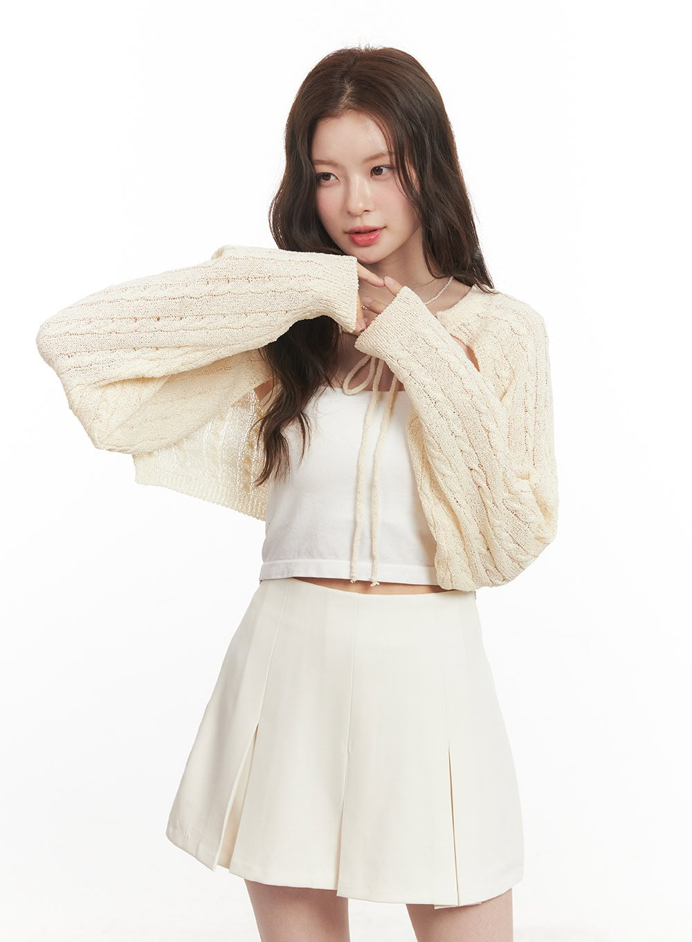 Cable Knit Bolero Cardigan CA502