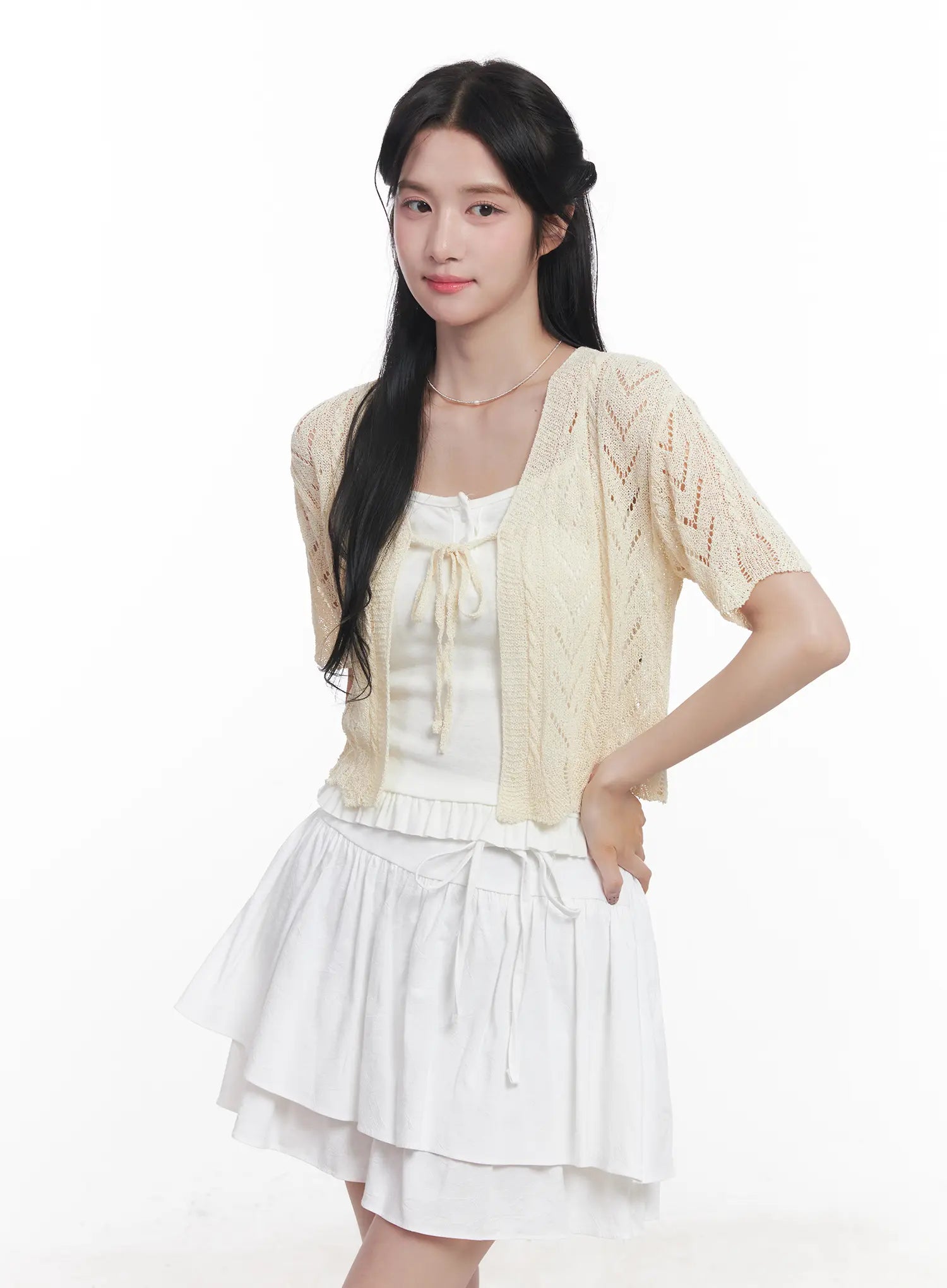 Sheer Short-Sleeve Cardigan CU523