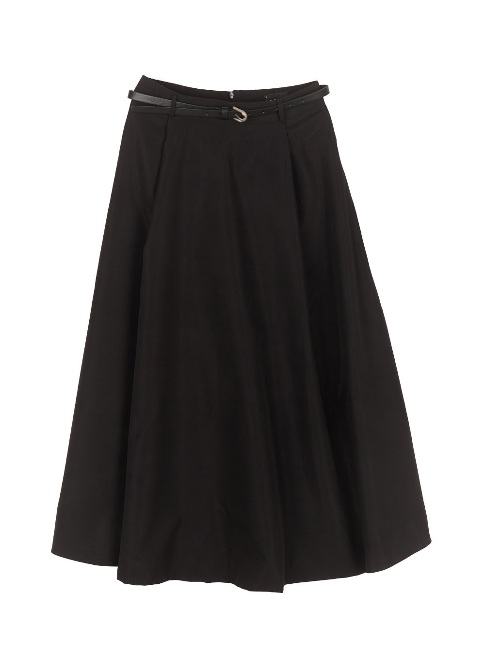 Flowy Pintuck Flare Maxi Skirt with Belt CA501