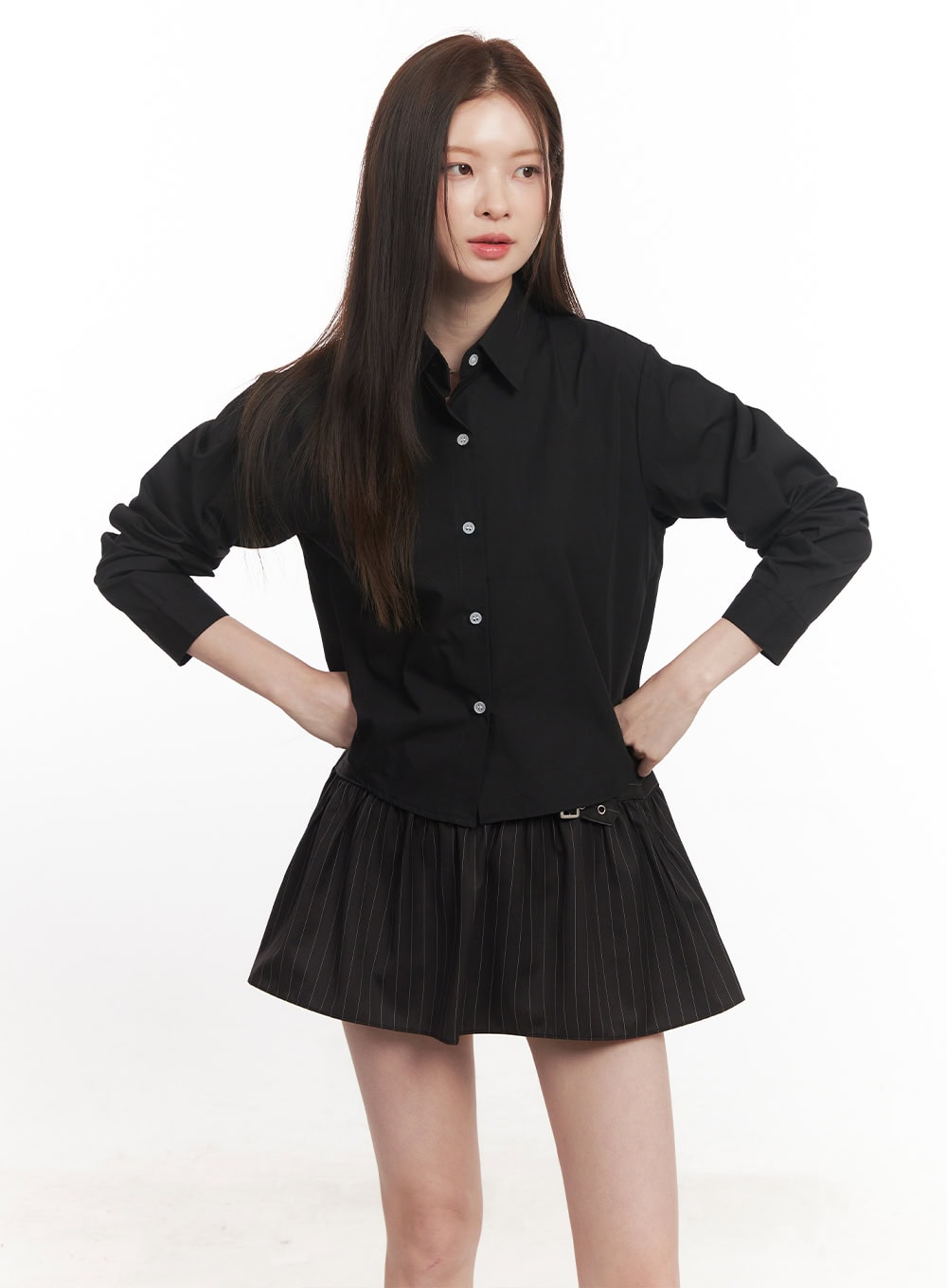 Essential Crop Collared Shirt CA501