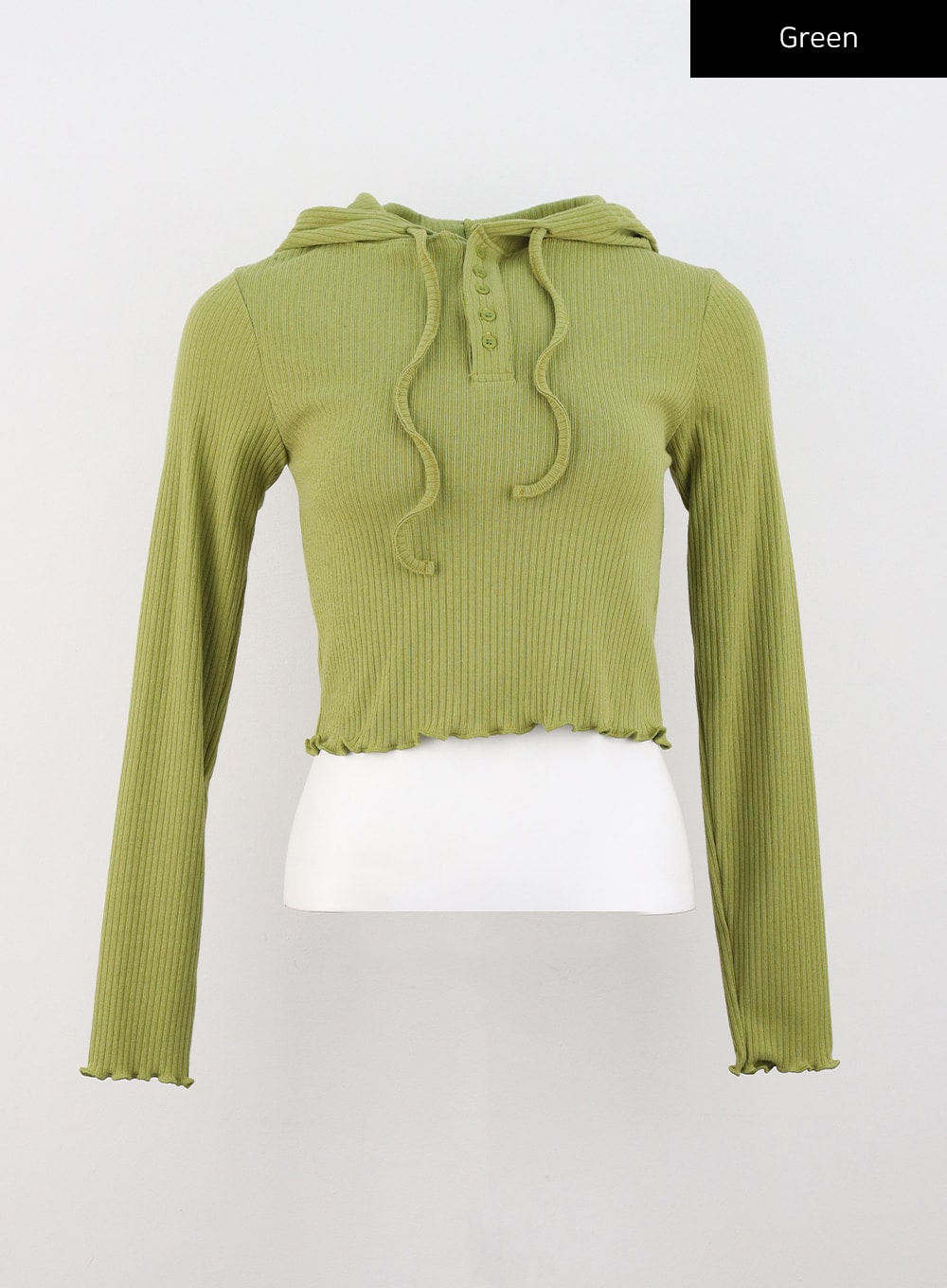 Slim Fit Ribbed Crop Hoodie CS320