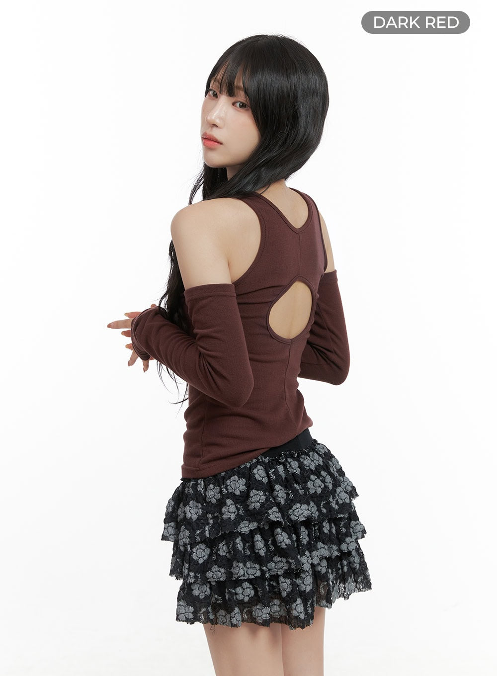 Back Cut-Out Open Shoulder Long Sleeve CG420