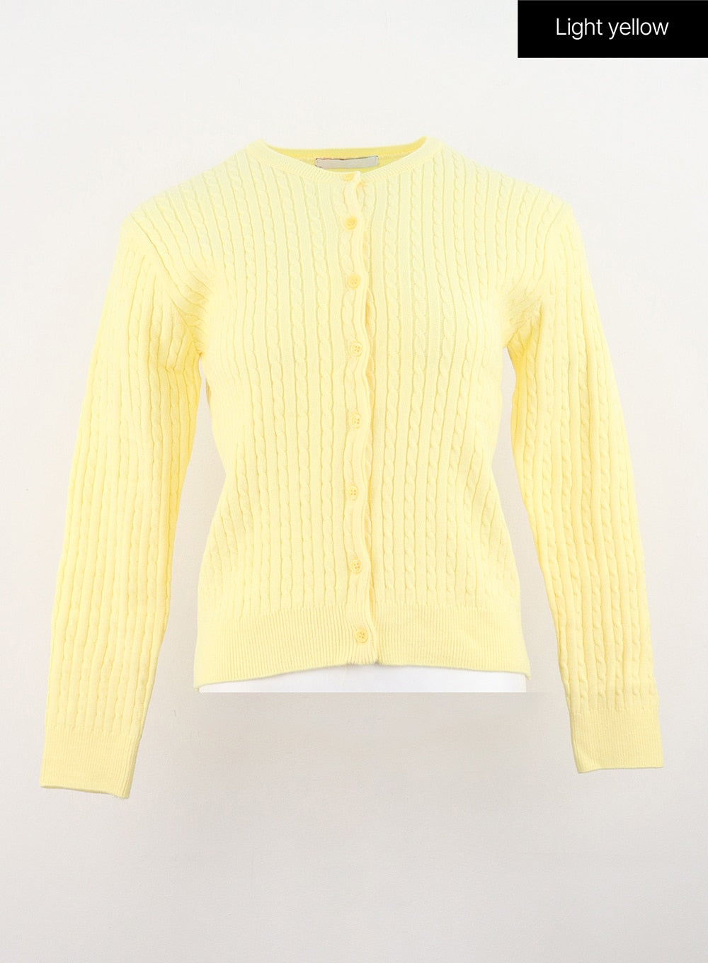 Cable Knit Round Neck Cardigan OS305