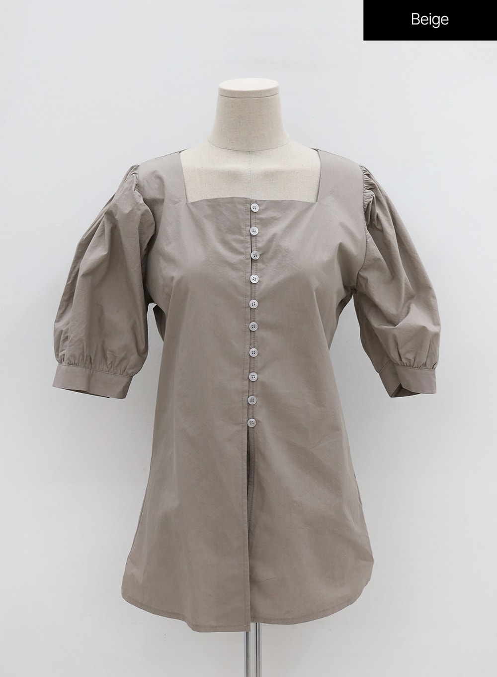 Square Neck Button-Down Slit Blouse OU19