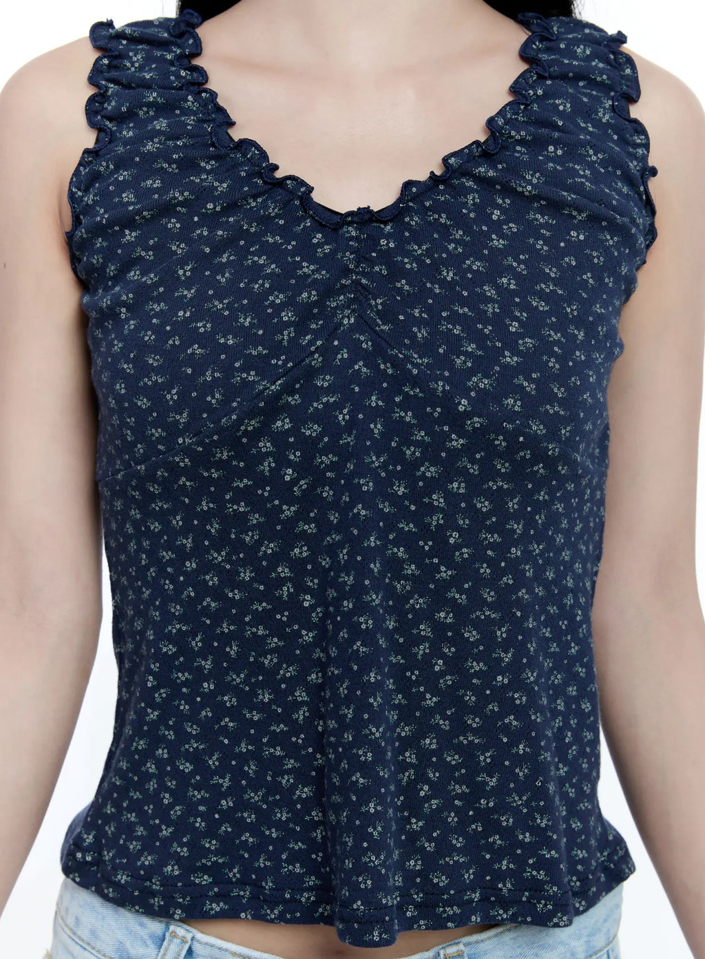 Ruffle V-Neck Sleeveless Top CG512