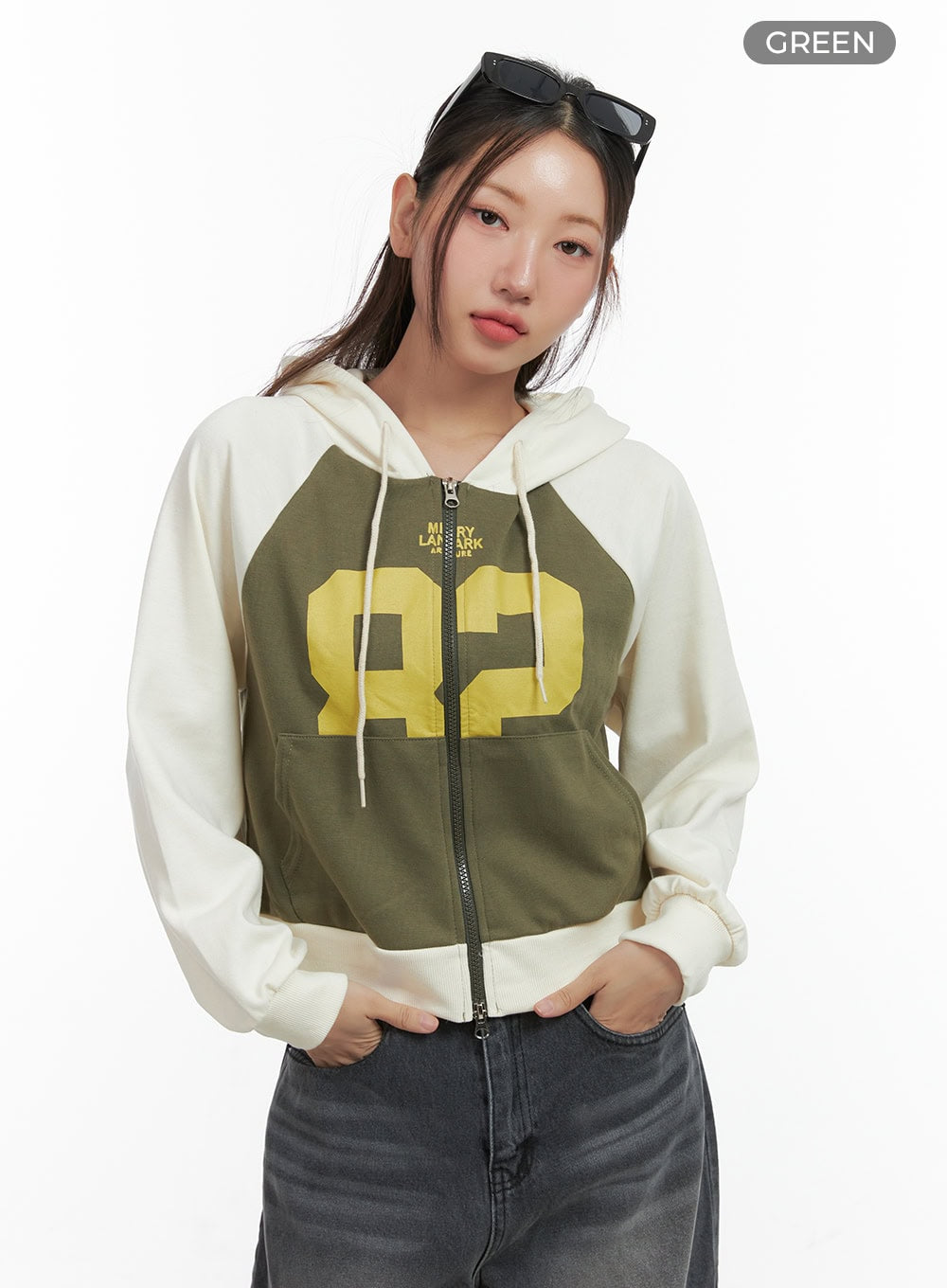 Lettered Zip Up Hoodie CO417