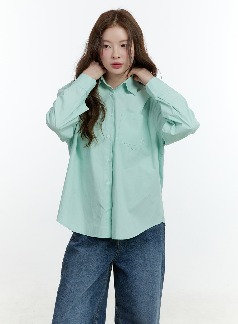 Oversized Button-Up Shirt CF503