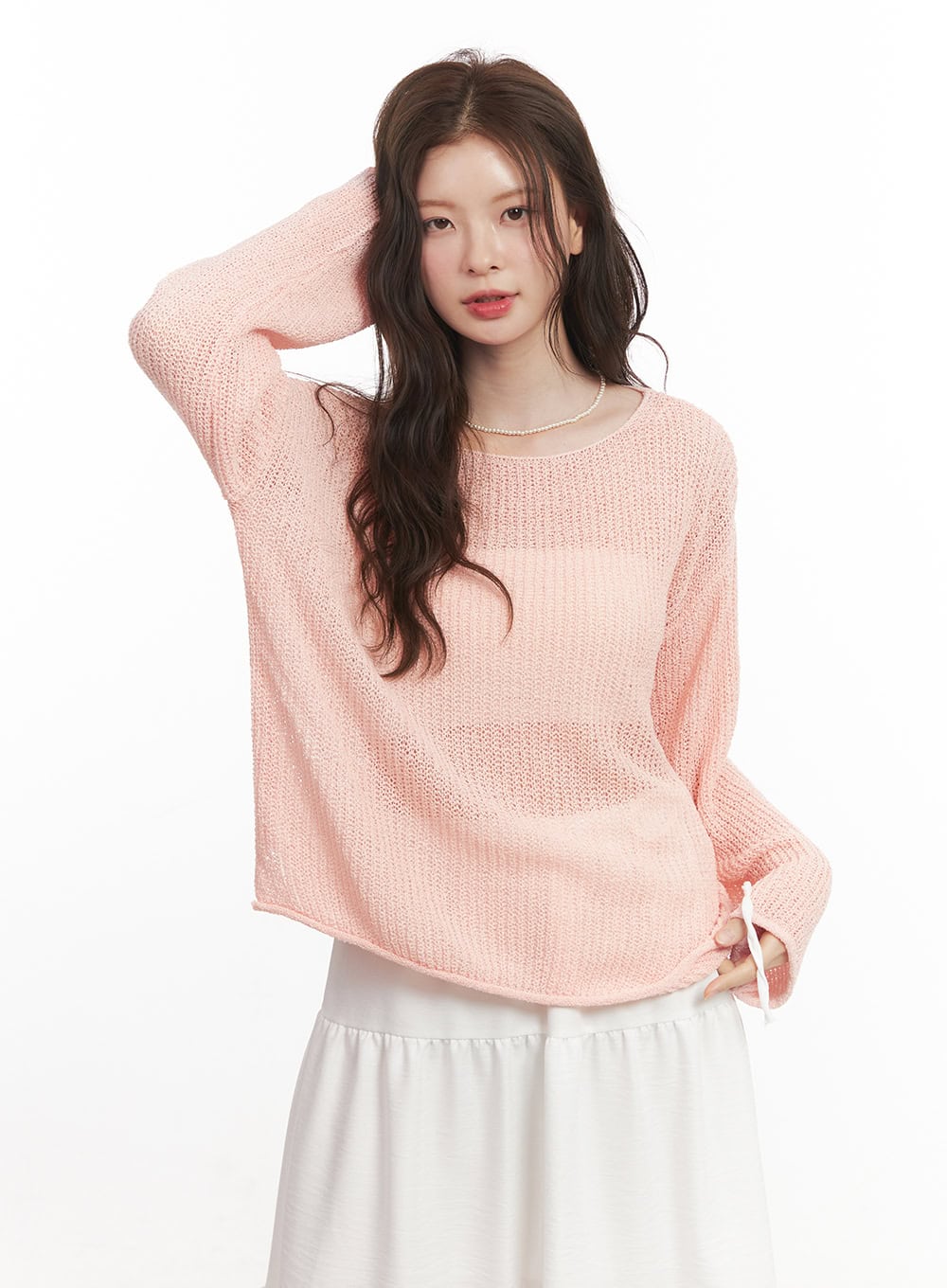 Sheer Relaxed-Fit Sweater CA502