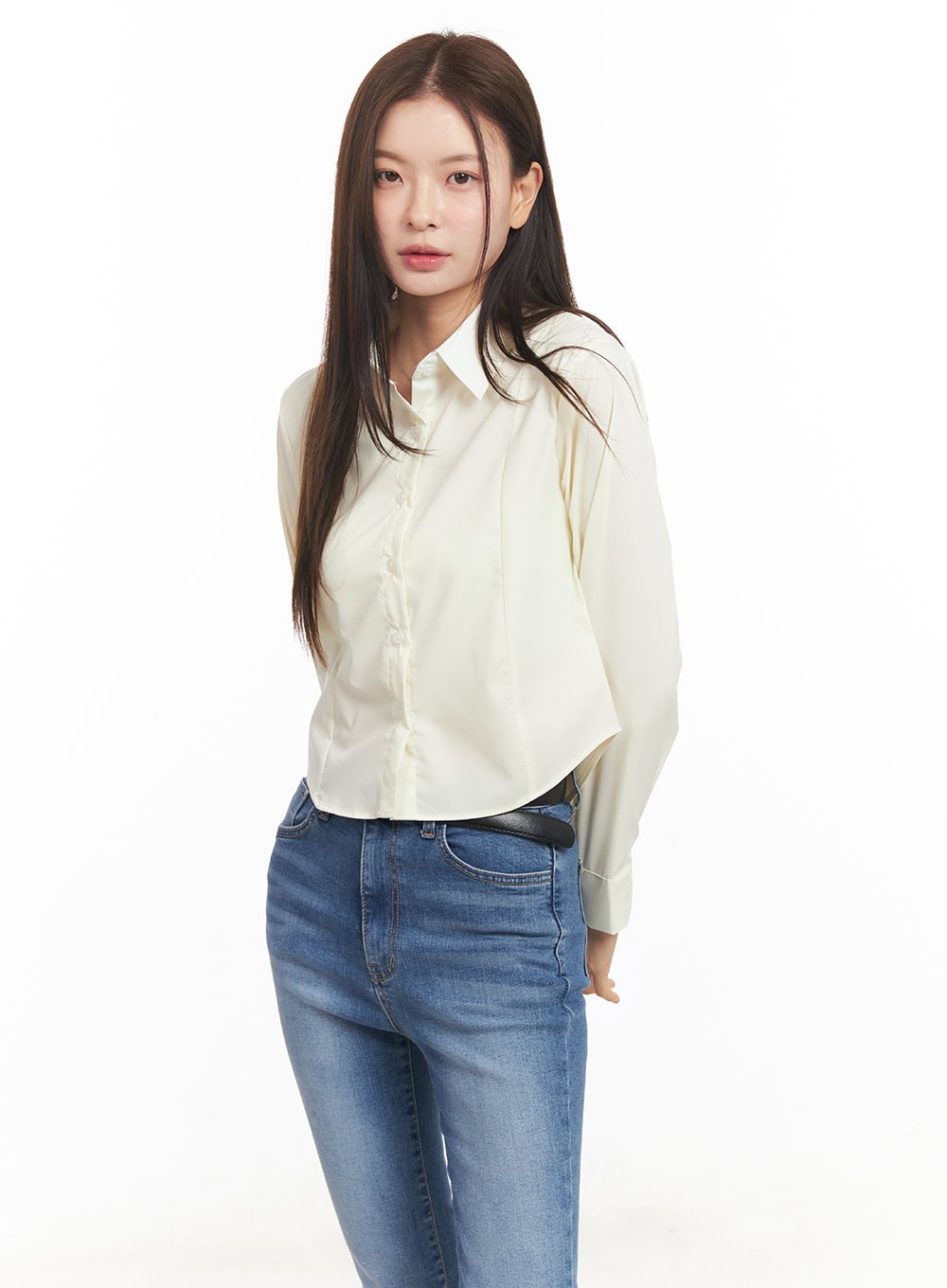 Essential Collared Crop Shirt CM511