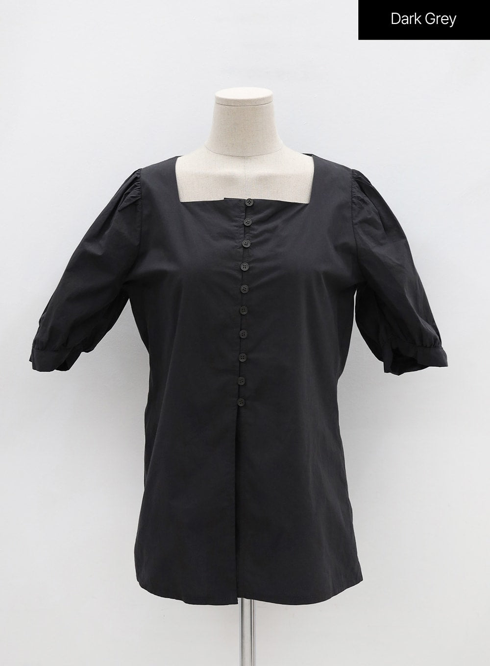 Square Neck Button-Down Slit Blouse OU19