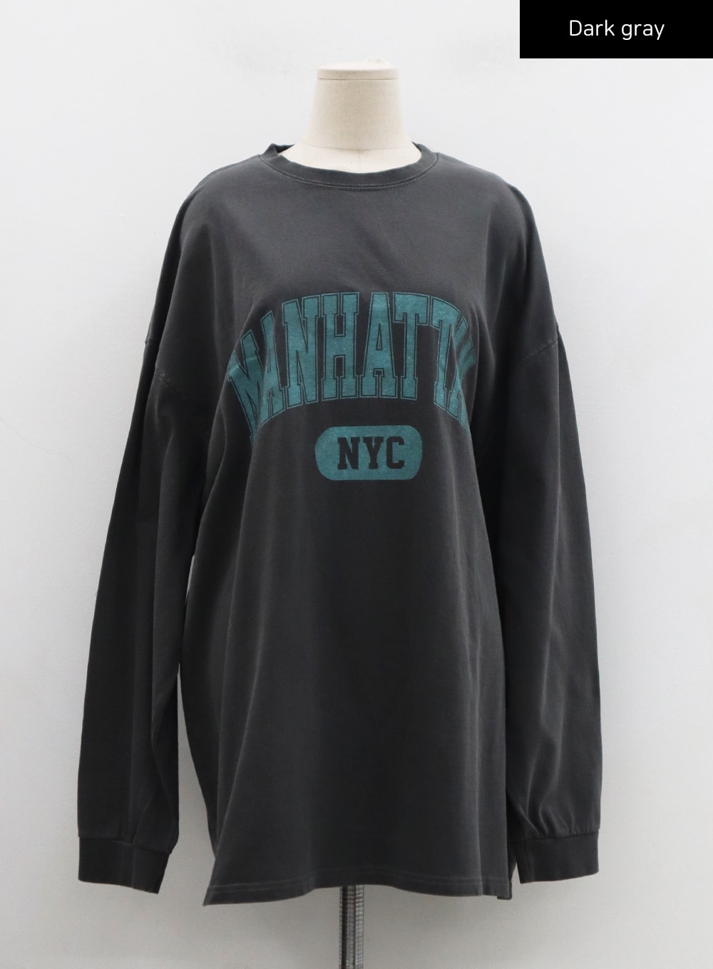 Lettering Print Oversize Long Sleeve T-Shirt Unisex CN21