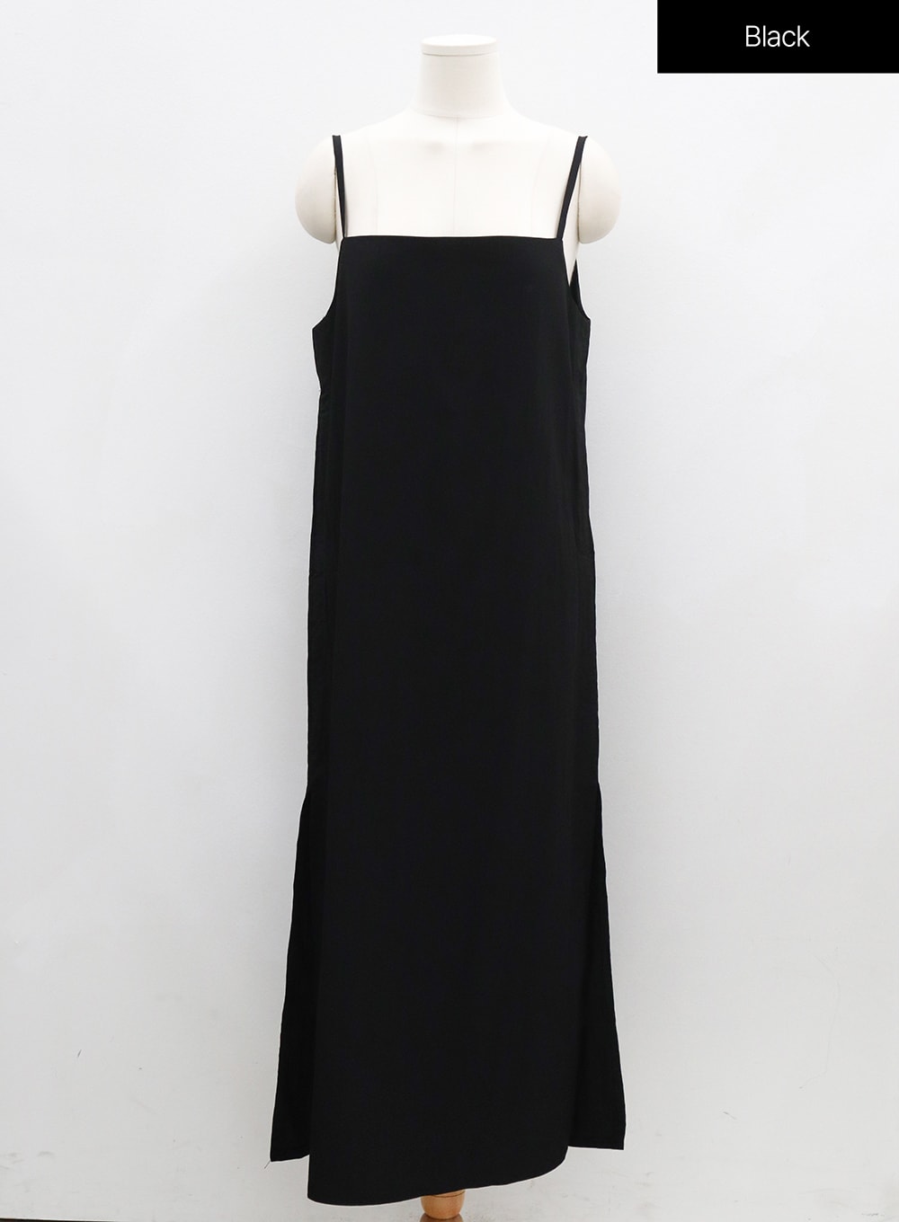 Side Shirring Sleeveless Strap Maxi Dress OG12