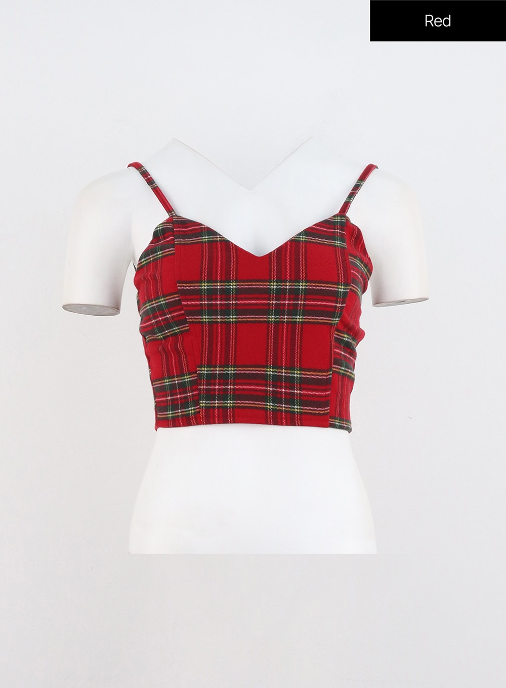 Plaid V Neck Bustier IN323