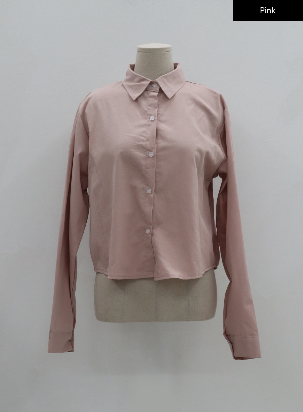 Basic Tone Down Color Crop Shirt BG23