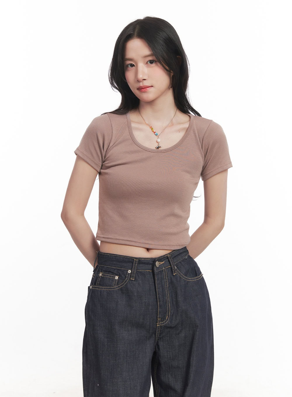 Basic Slim-Fit Crop Top CA510