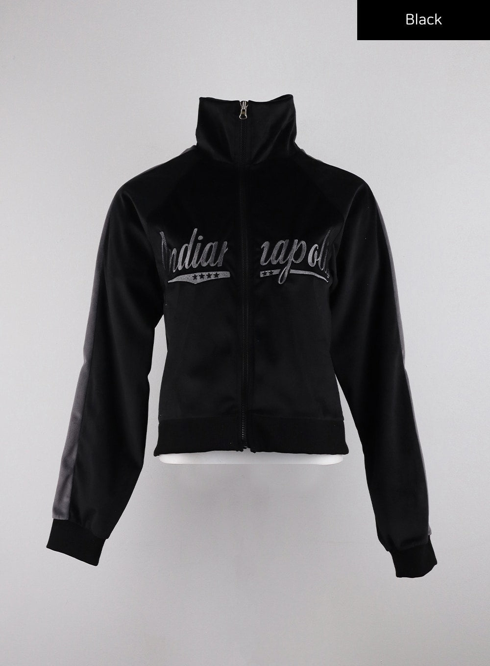 Zip Up Velvet Lettering Jacket CD311