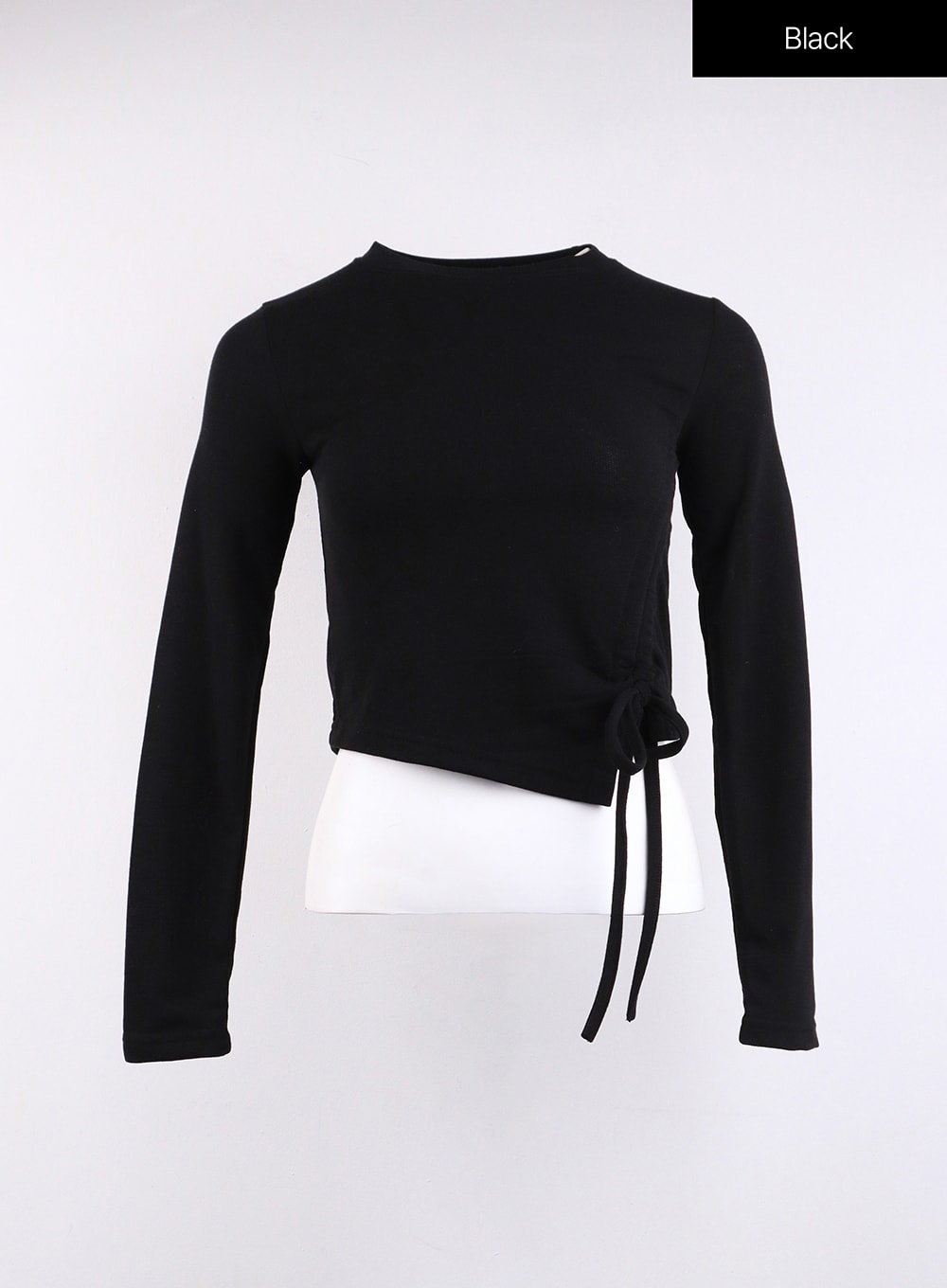 Drawstring Long Sleeve Round Neck Tee CJ419