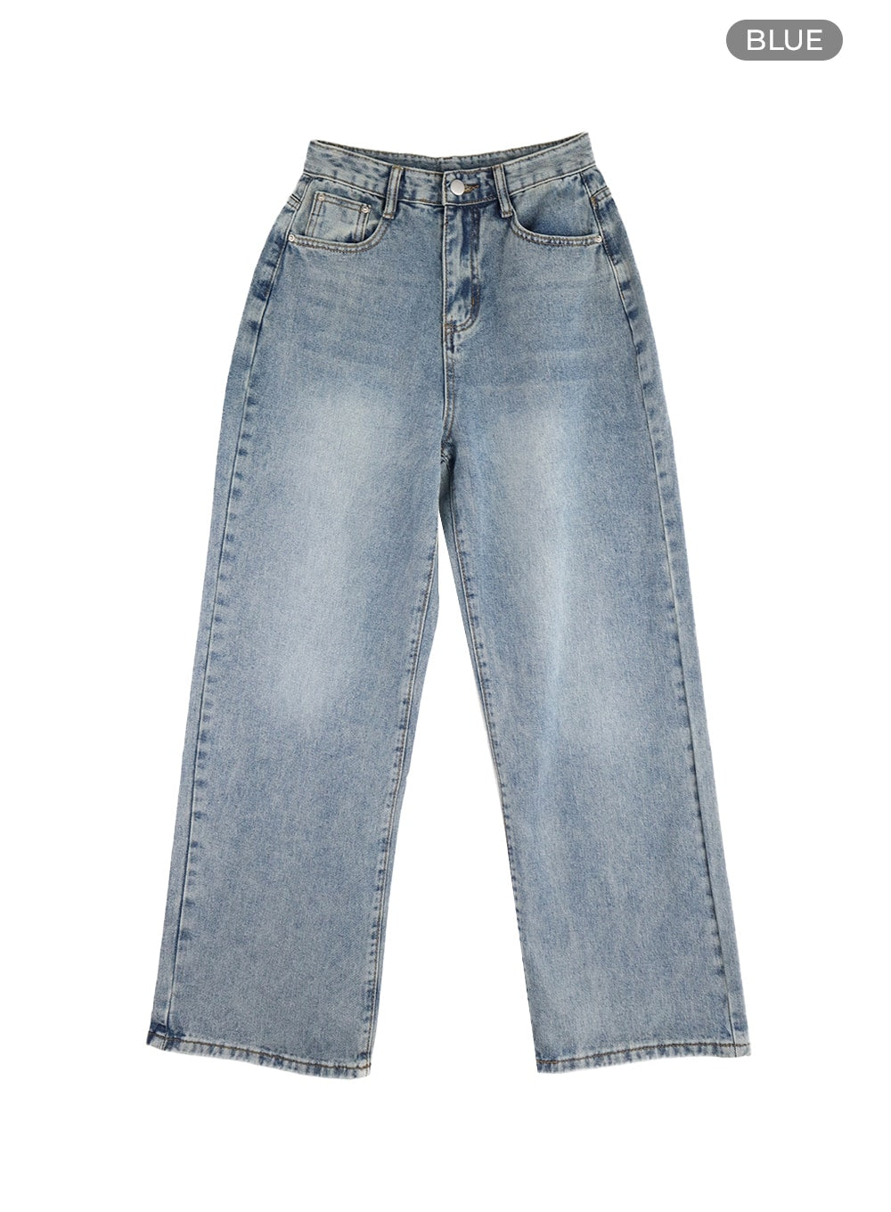 Blue Washed Straight Jeans OM408