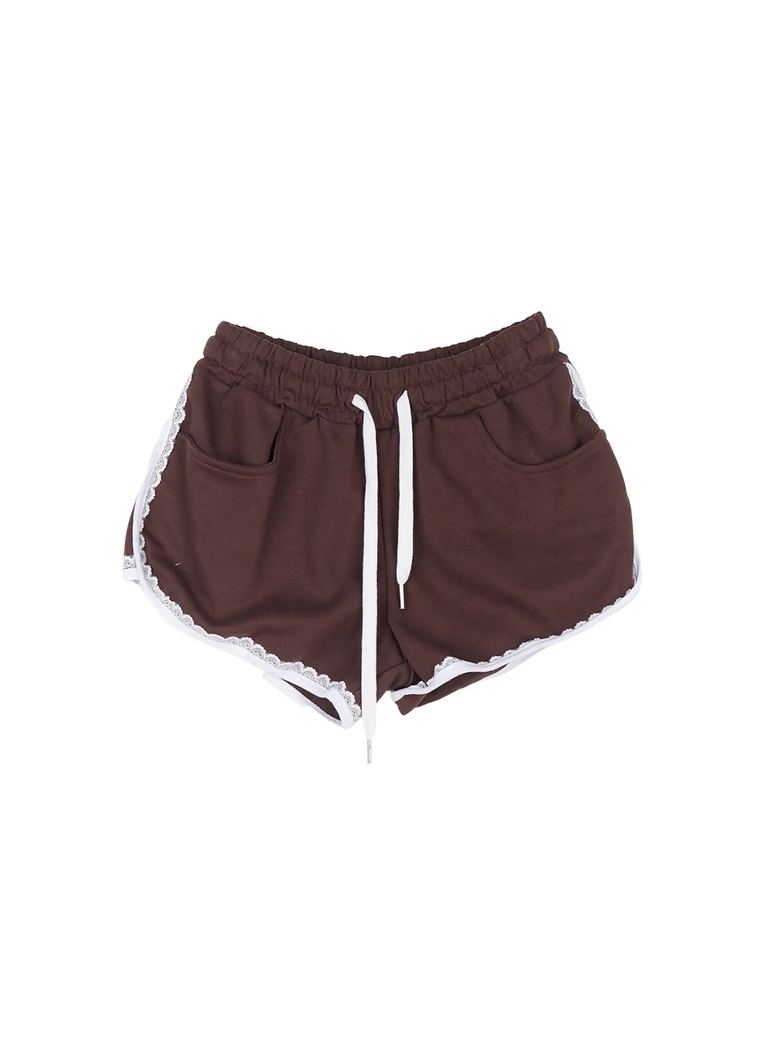 Contrast Lace-Trim Shorts CL516