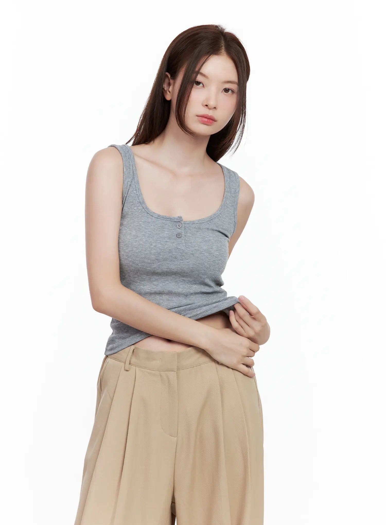 Casual Button Tank CL502