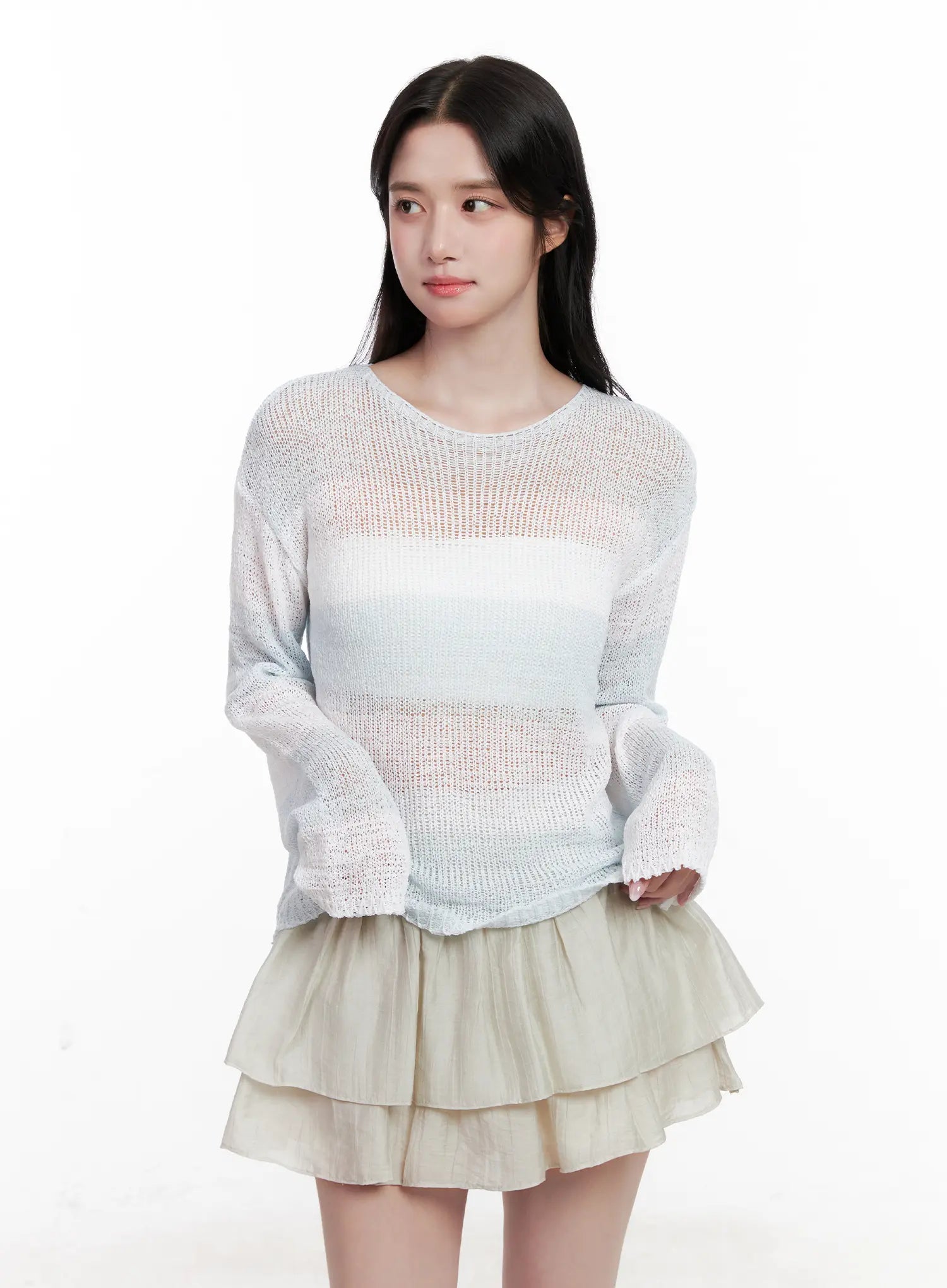 Relaxed-Fit Striped Knit Sweater CL515