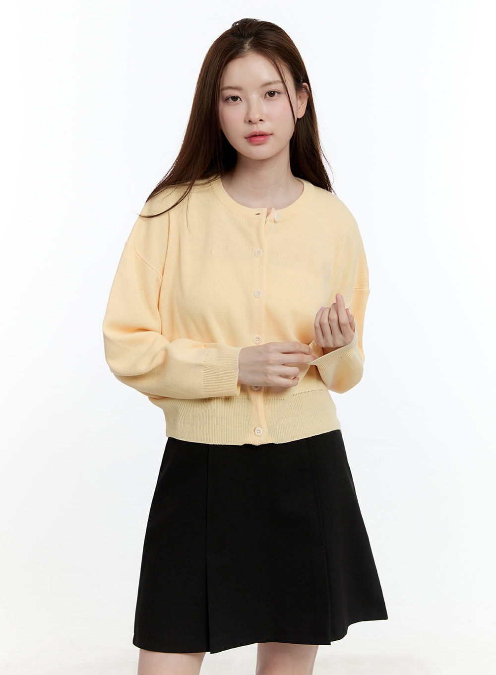 Classic Round Neck Long Sleeve Cardigan CM521