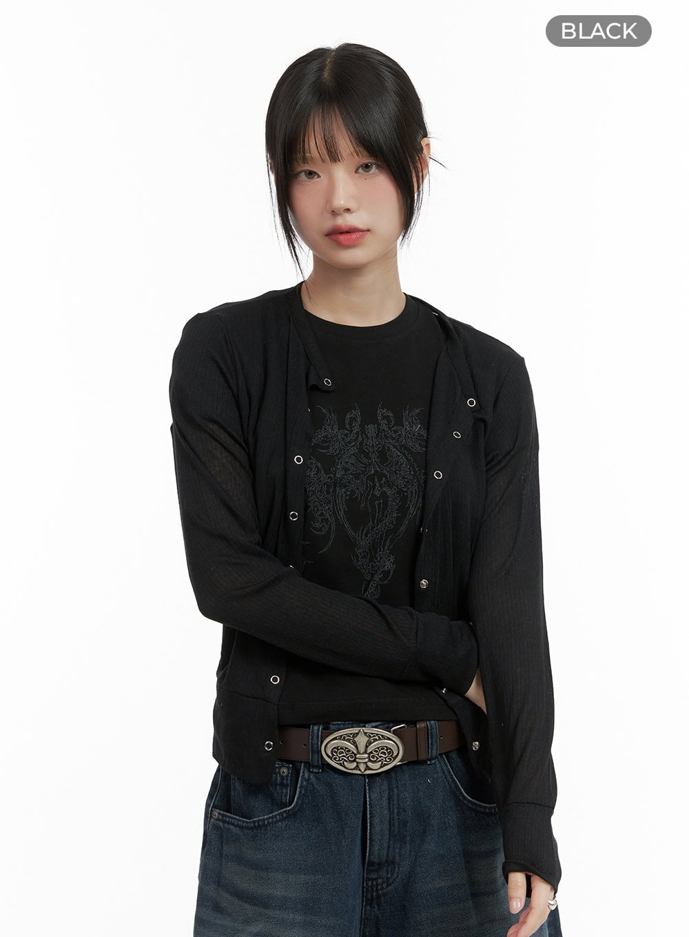 Sheer Elegance Buttoned Cardigan CL412