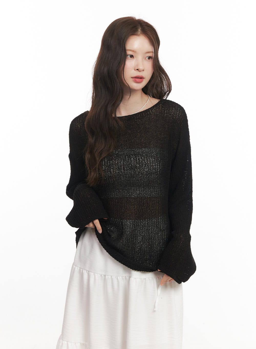 Sheer Relaxed-Fit Sweater CA502