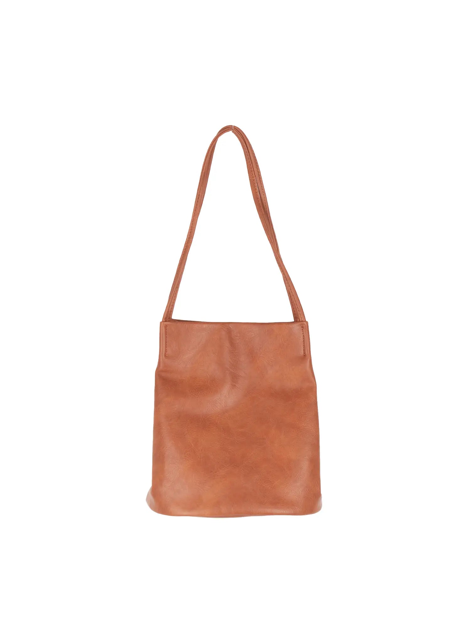 Faux Leather Classic Shoulder Bag CU513