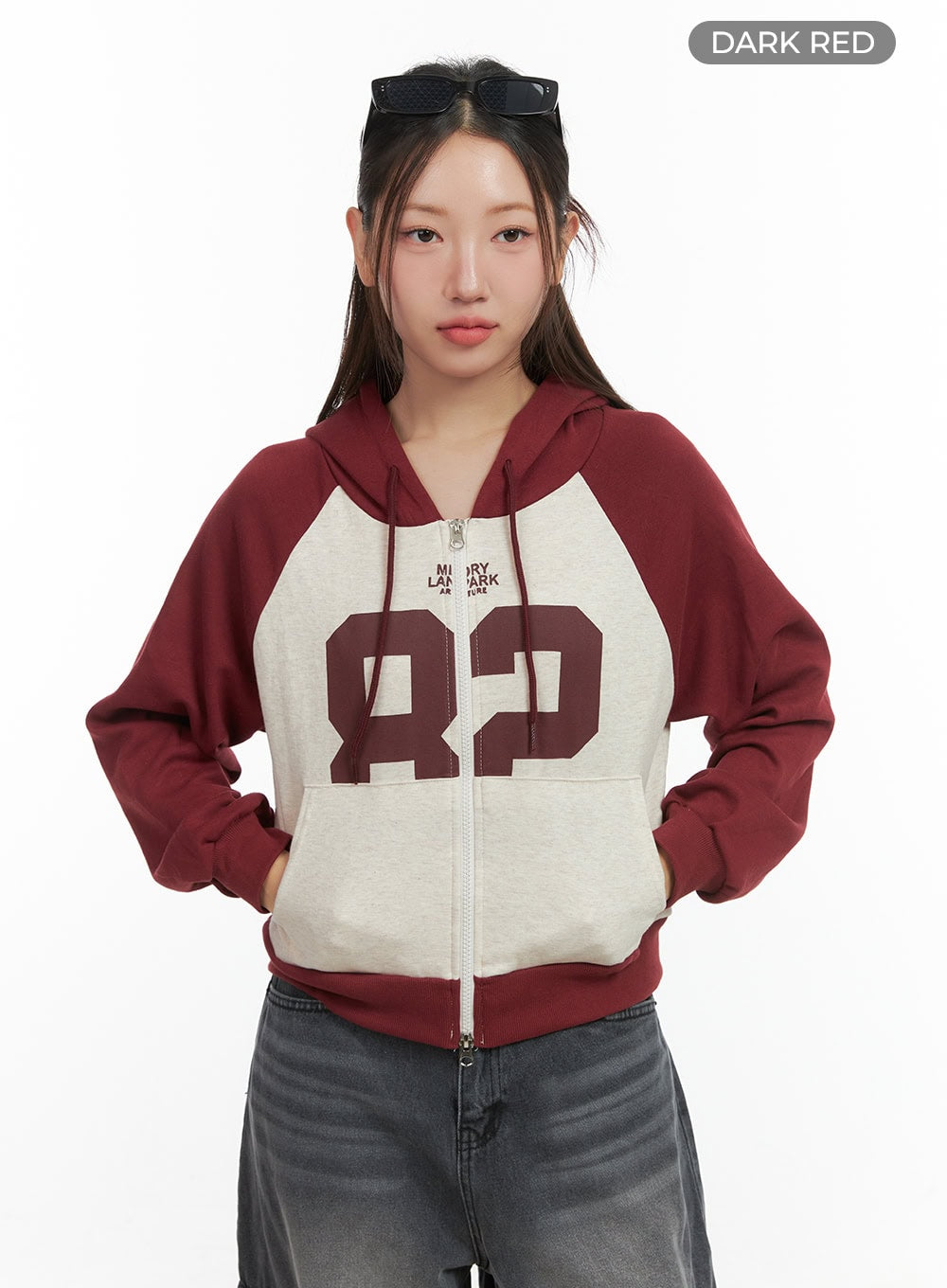 Lettered Zip Up Hoodie CO417