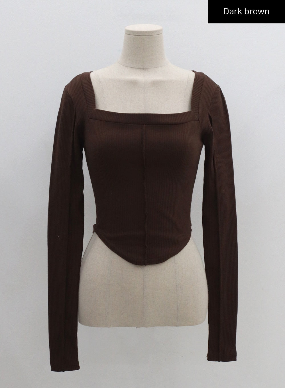 Square Neck Crop Long Sleeve Shirt CG16