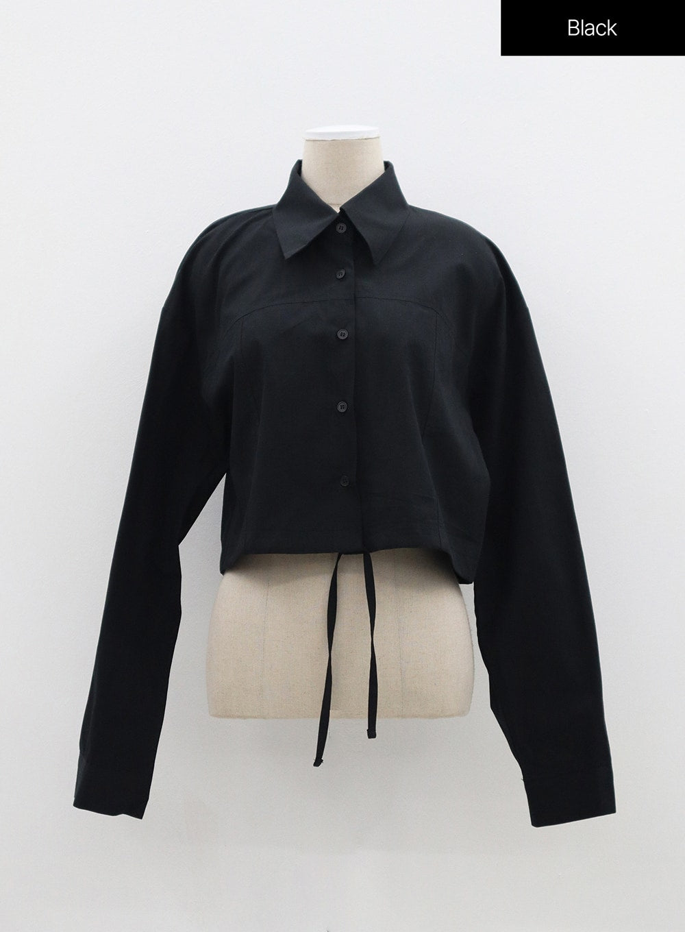 String Detail Cropped Shirt OF310