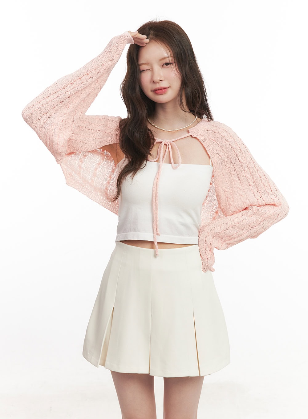 Cable Knit Bolero Cardigan CA502