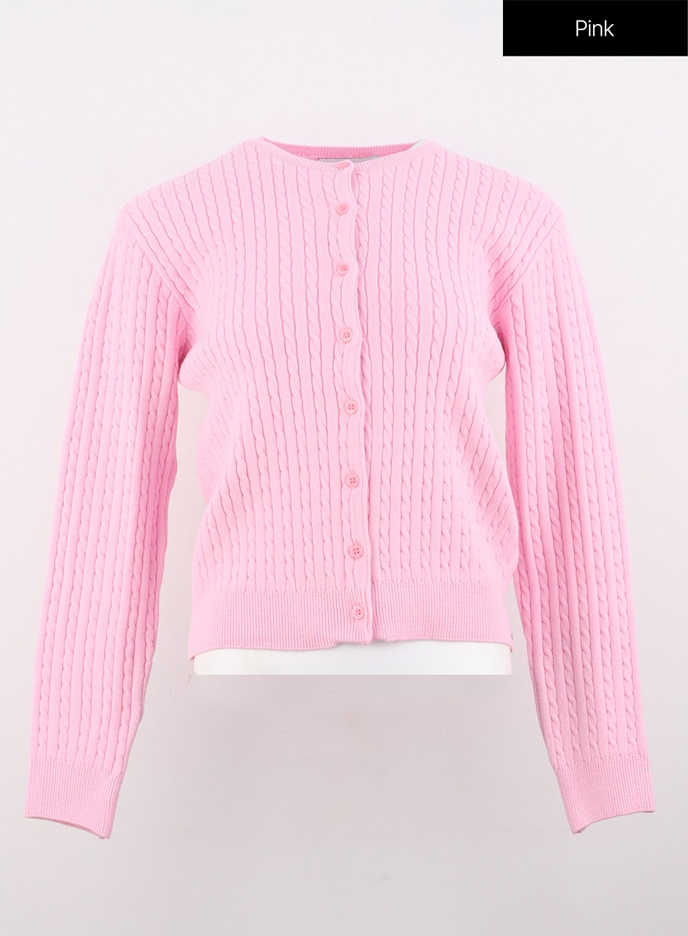Cable Knit Round Neck Cardigan OS305