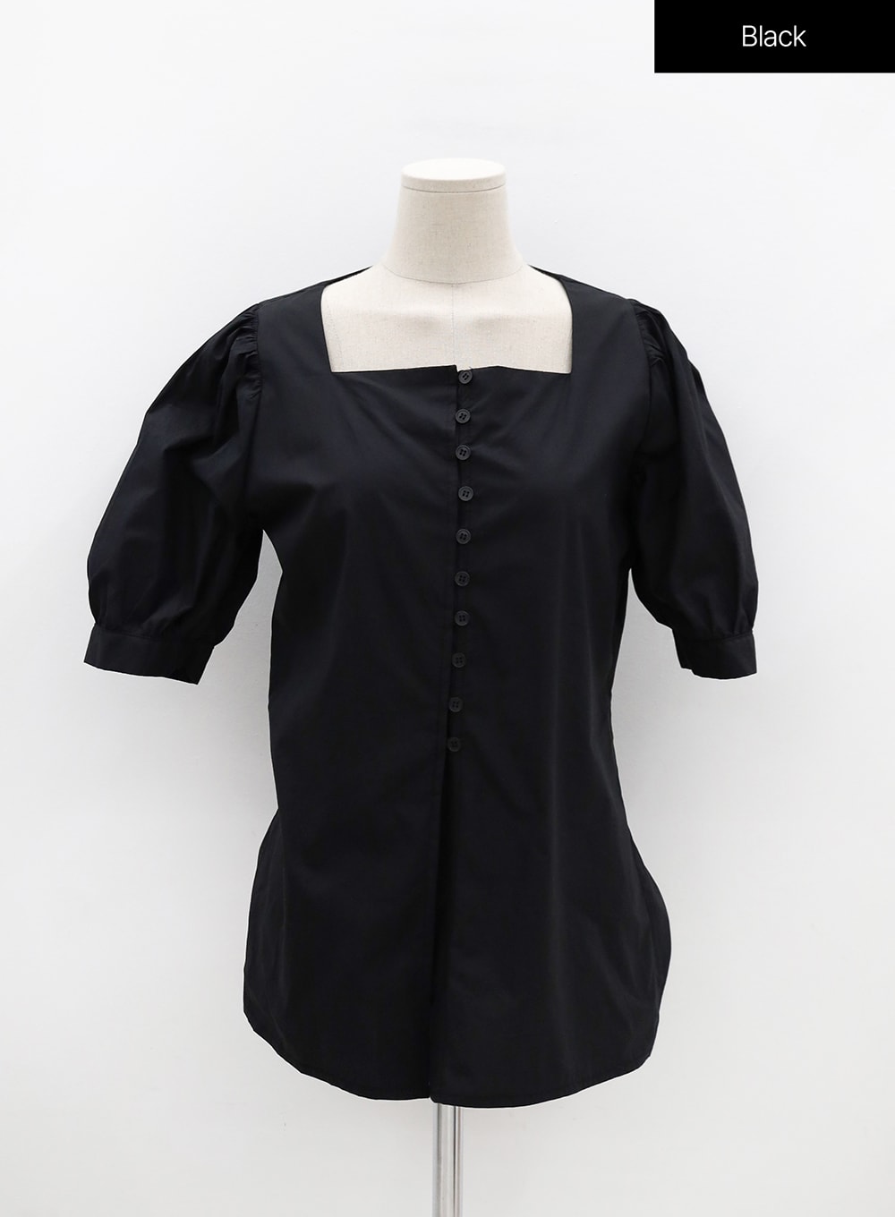 Square Neck Button-Down Slit Blouse OU19