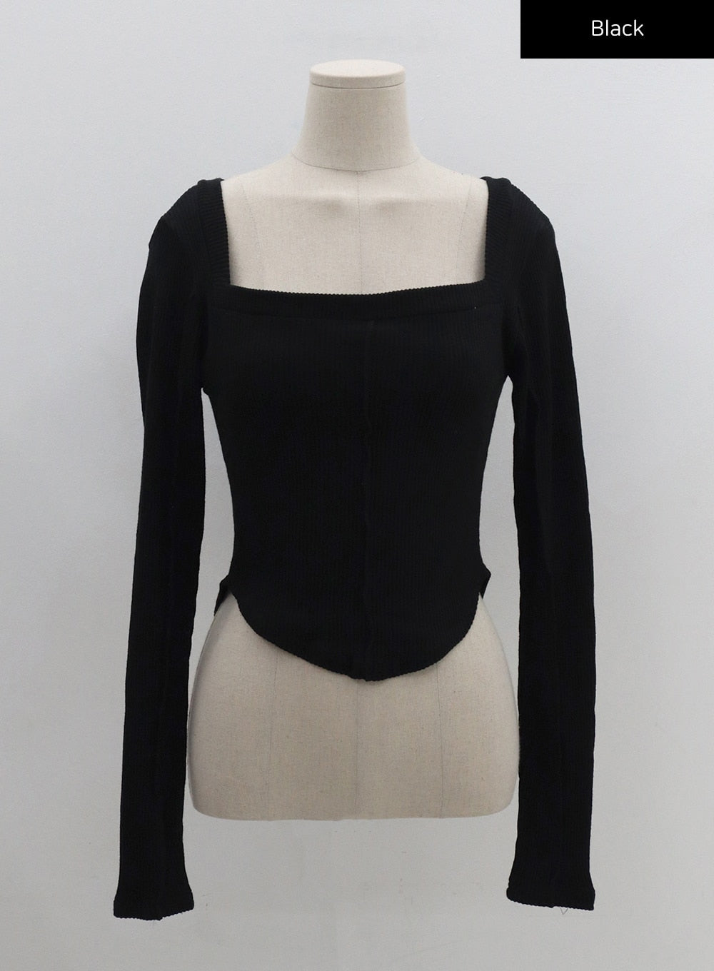 Square Neck Crop Long Sleeve Shirt CG16