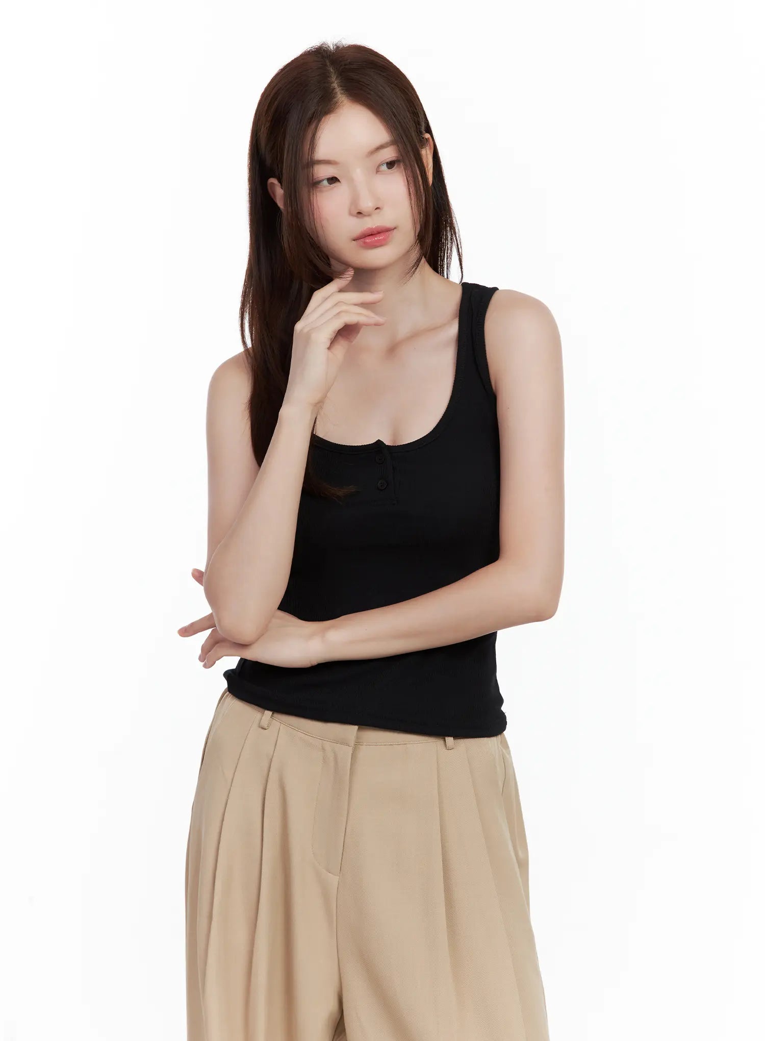 Casual Button Tank CL502