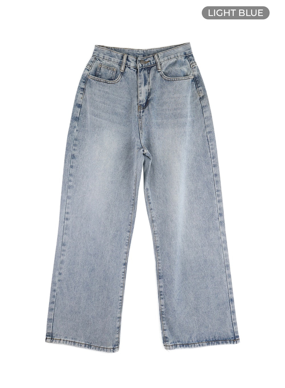 Blue Washed Straight Jeans OM408