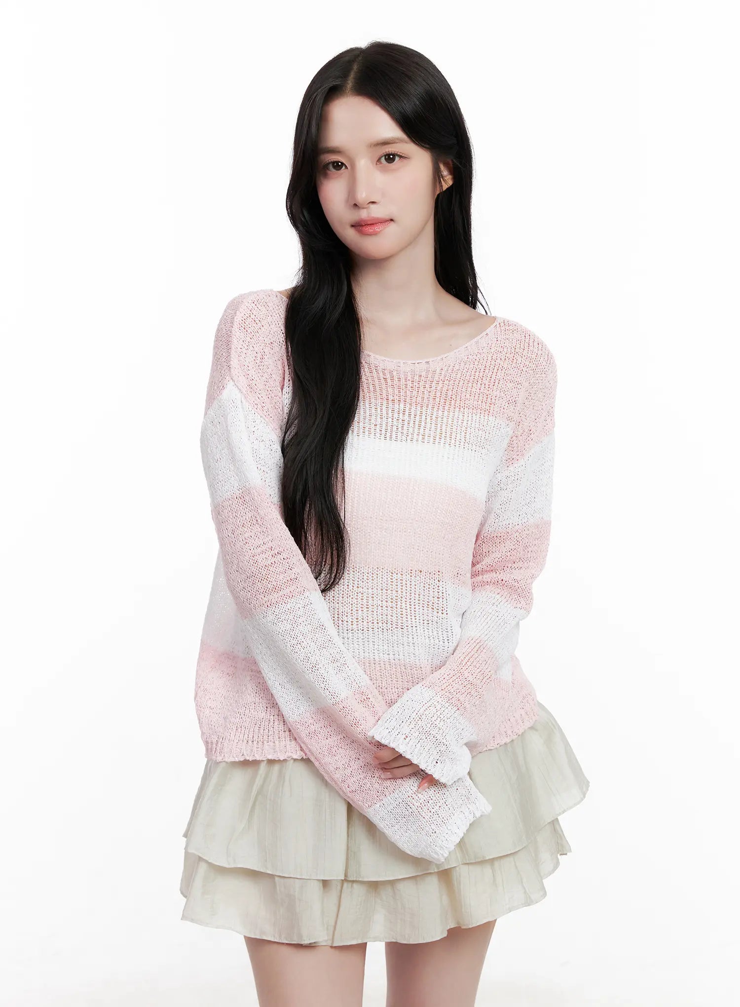 Relaxed-Fit Striped Knit Sweater CL515