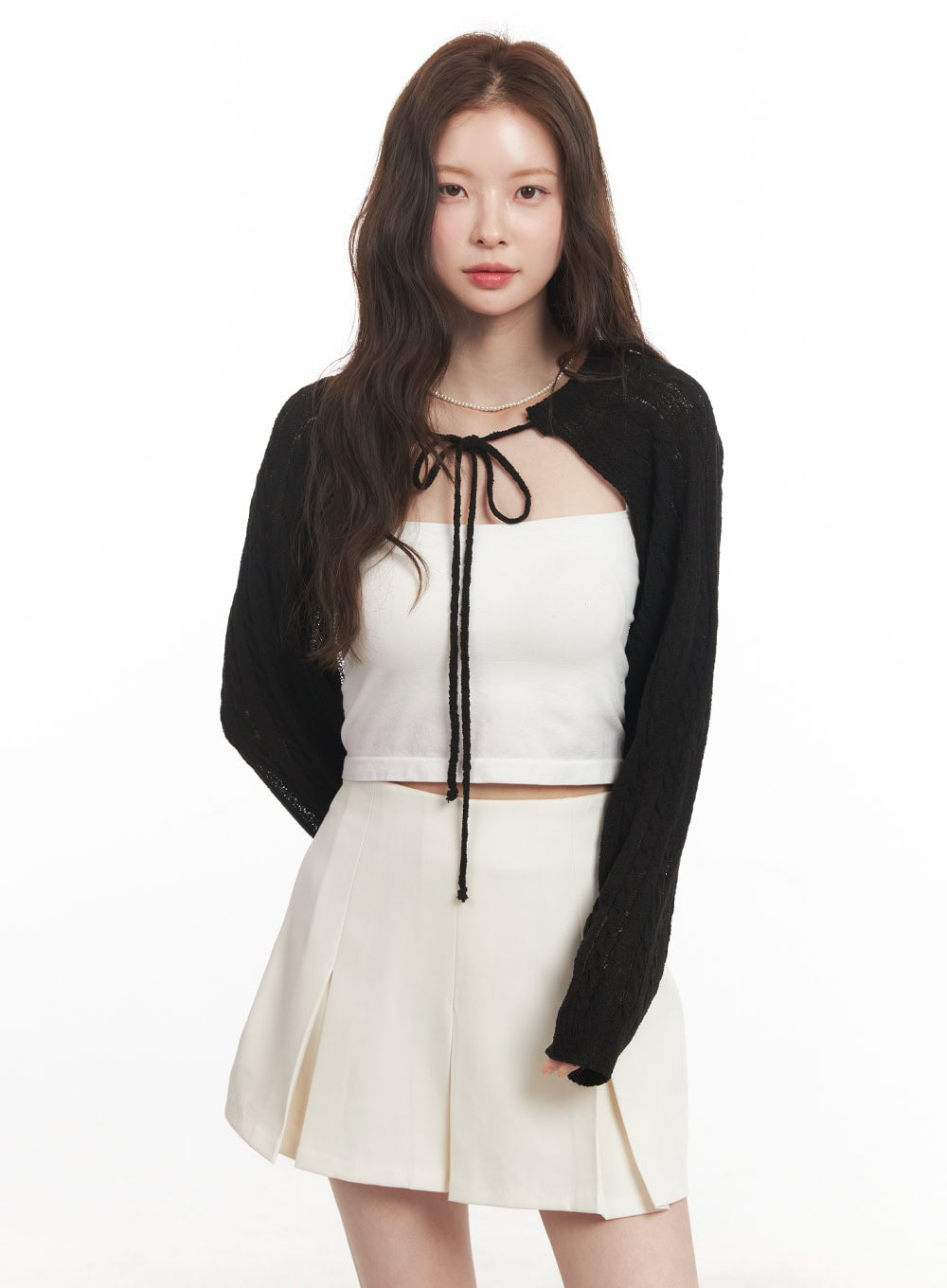 Cable Knit Bolero Cardigan CA502